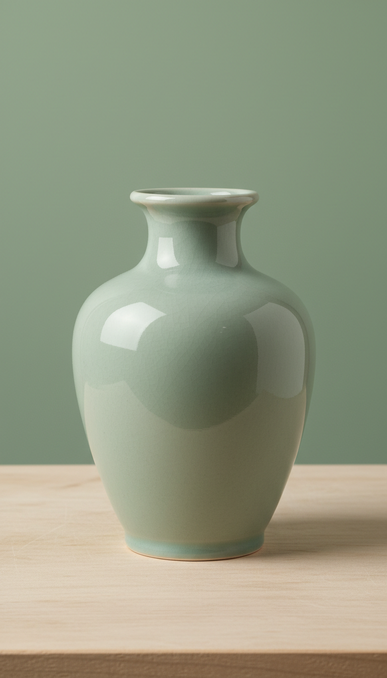 Porcelain Vase with Celadon Glaze